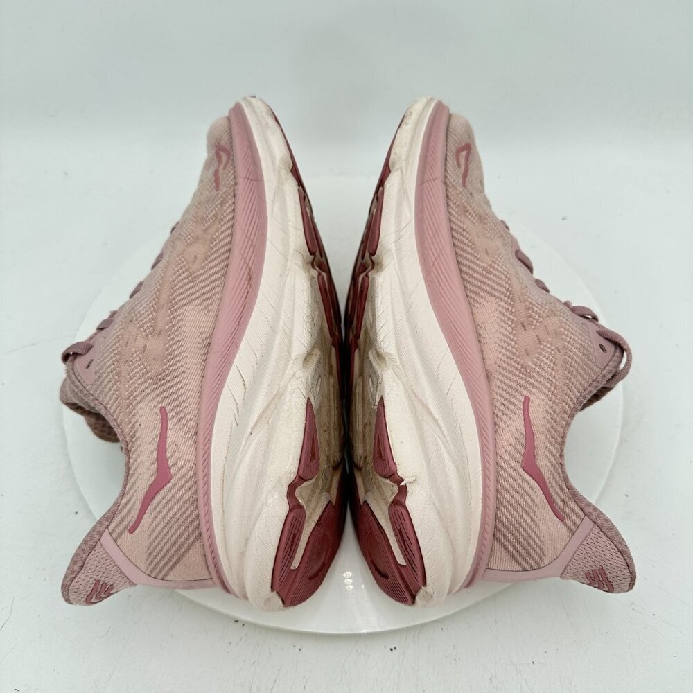 Hoka One One Clifton 9 Women Size 9B 1127896-PMPW Pink Mauve Pale Peach Shoes - Picture 6 of 12